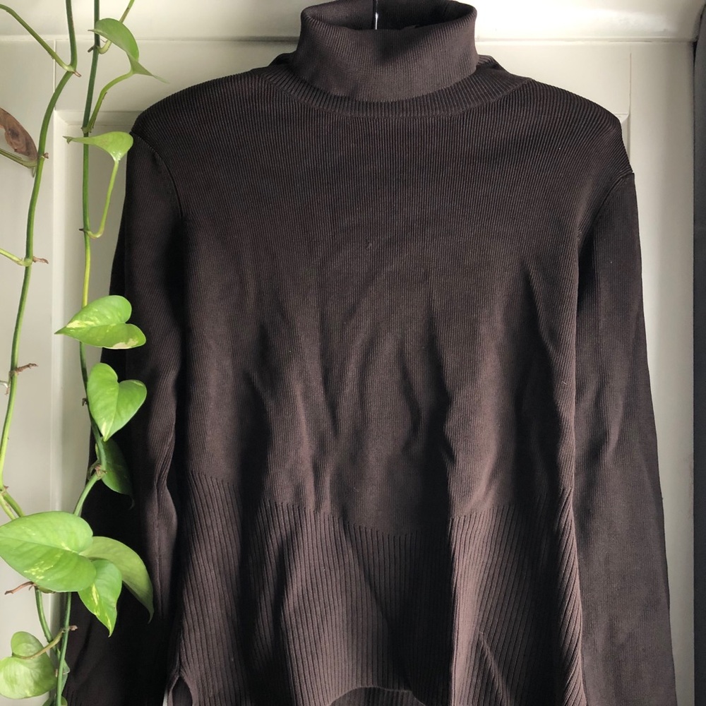 Dark Brown Turtleneck Sweater